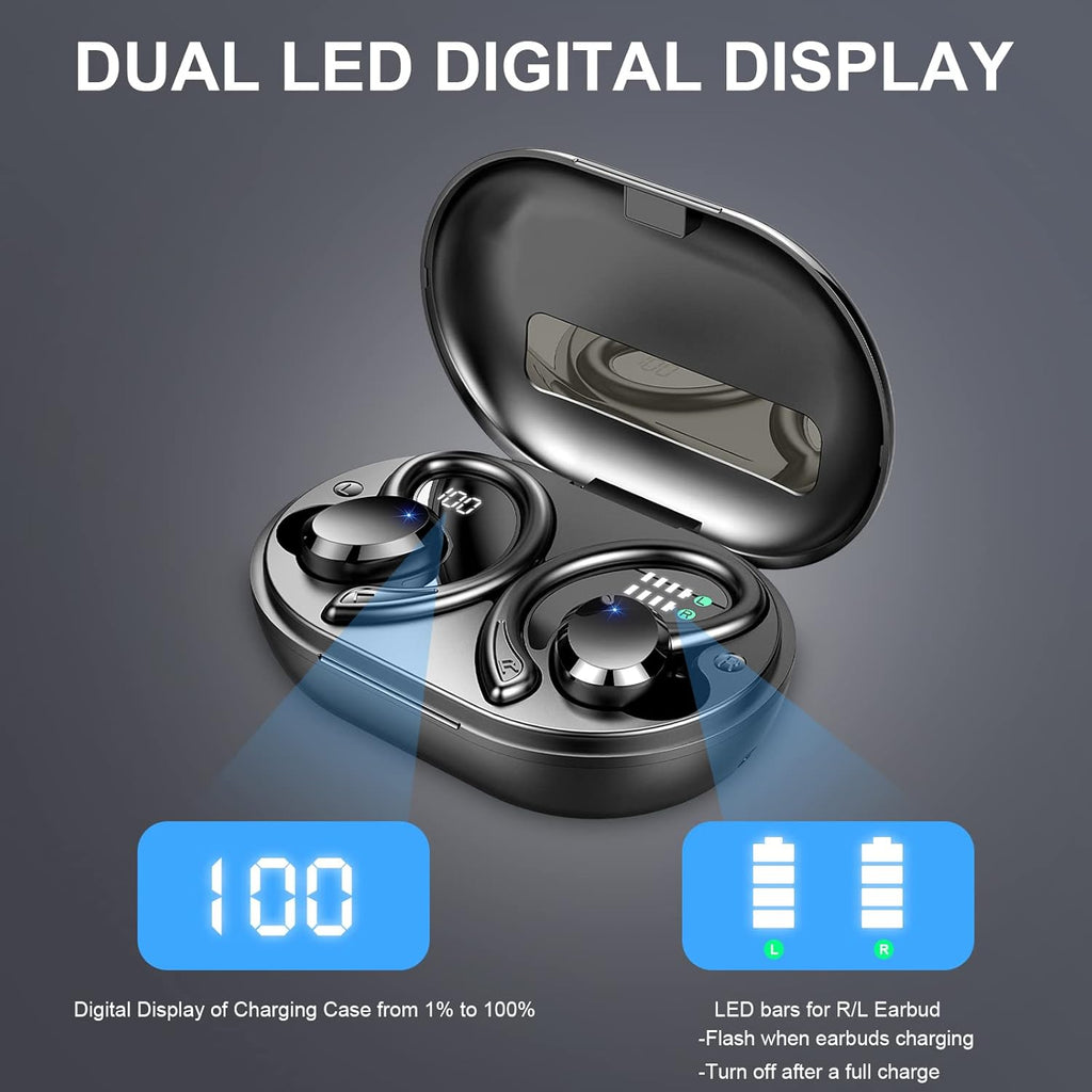 Wireless Bluetooth 5.1 Earbuds with Earhooks, IP7 Waterproof, 48H Playtime F109075