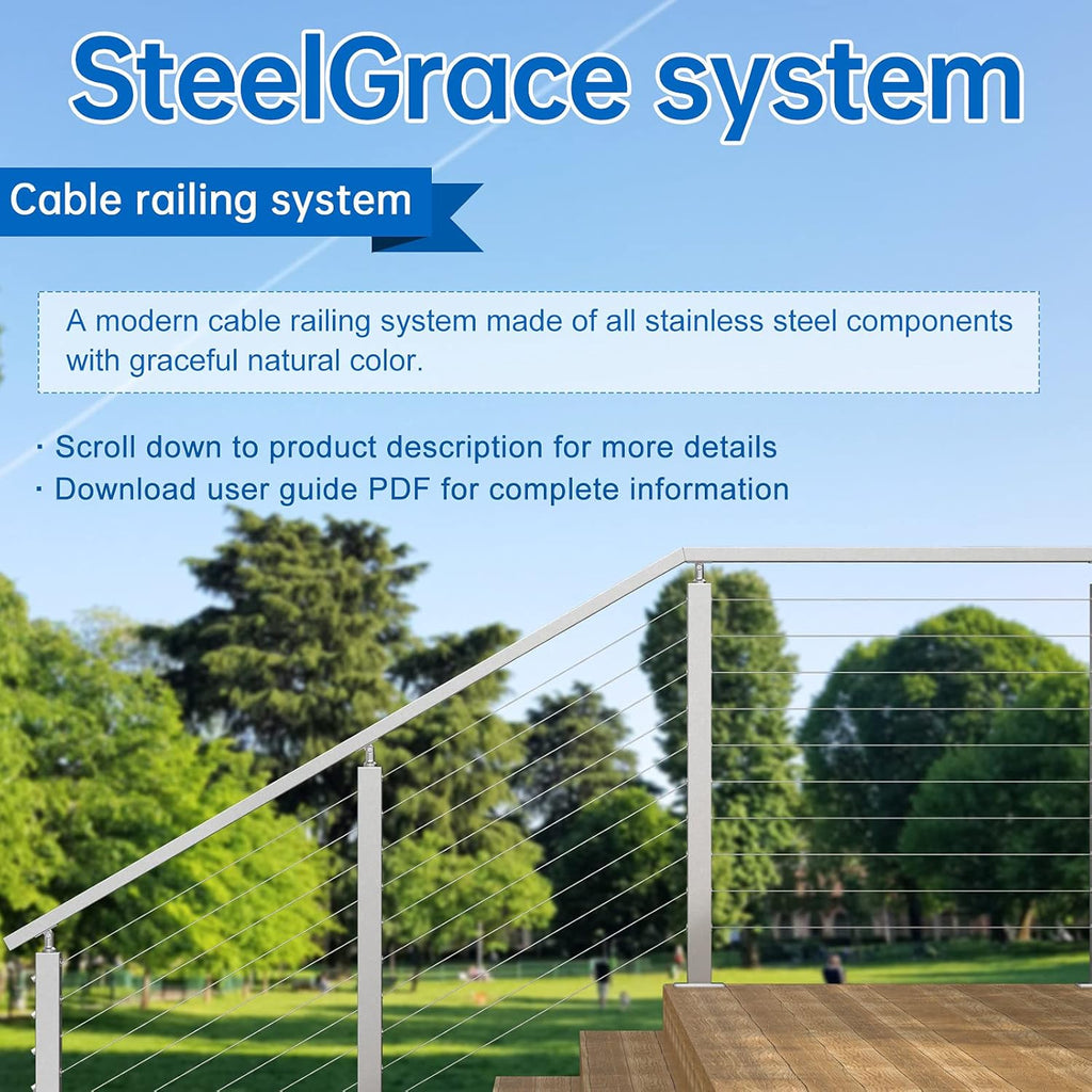 10Pair 3/16 T316 Stainless Steel Cable Railing Kit R431