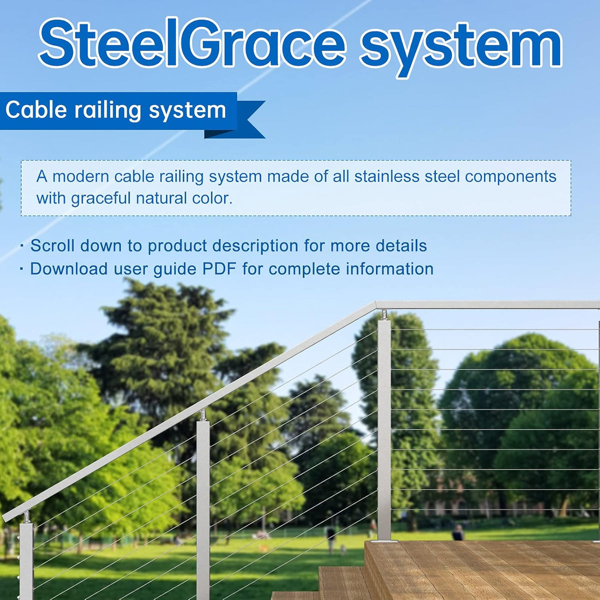10Pair 3/16 T316 Stainless Steel Cable Railing Kit R431