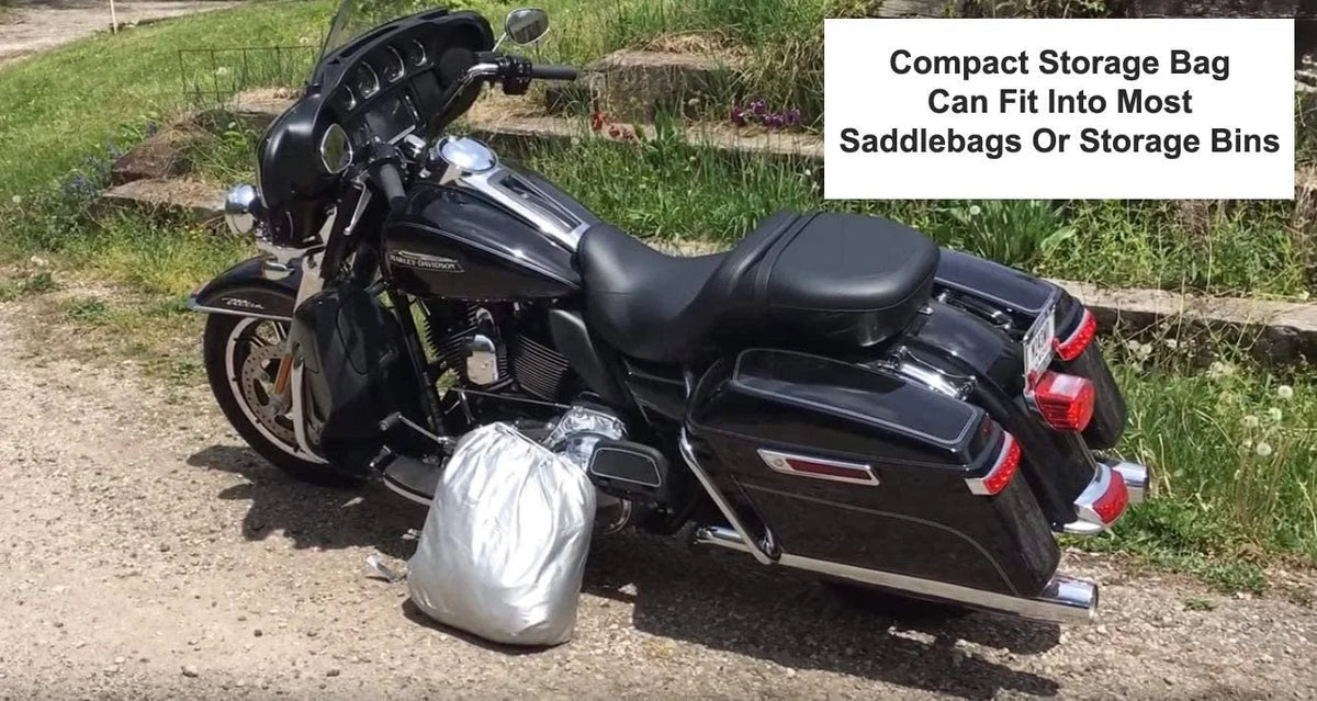 Motorcycle Cover with Reinforced Securing Straps and Storage Bag M6559