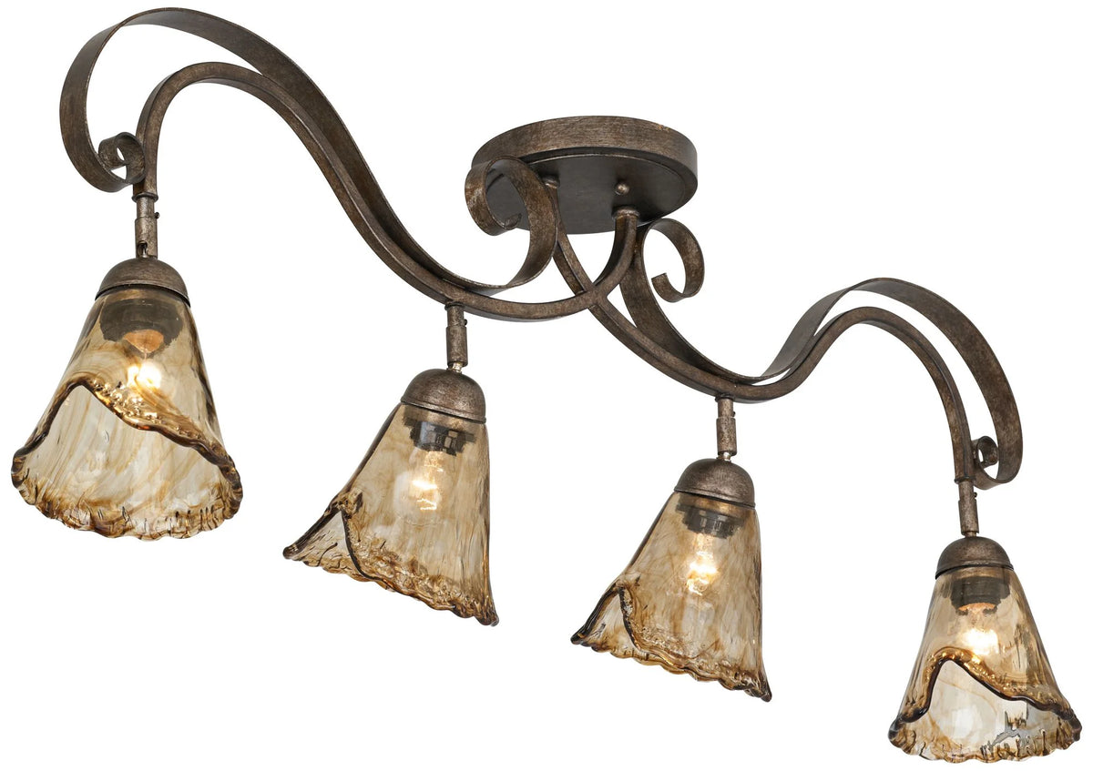 Brown Bronze 4-Head Ceiling Track Light Fixture Kit D952