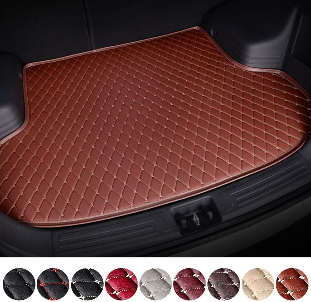 Black & Beige Waterproof Non-Slip Leather Trunk Mat Pack of 2 X299796