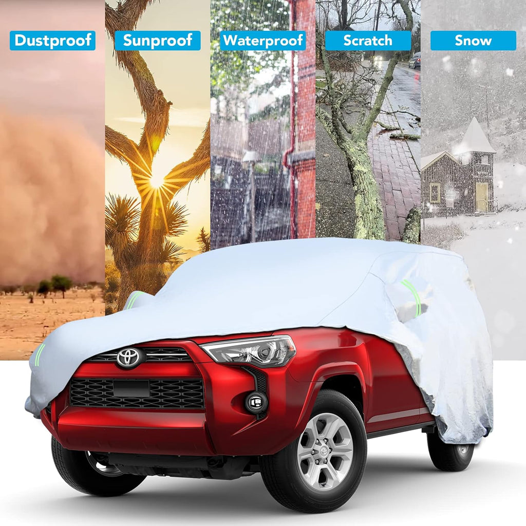 6 Layers All Weather Waterproof Outdoor Full Exterior Car Cover with Zipper K4379