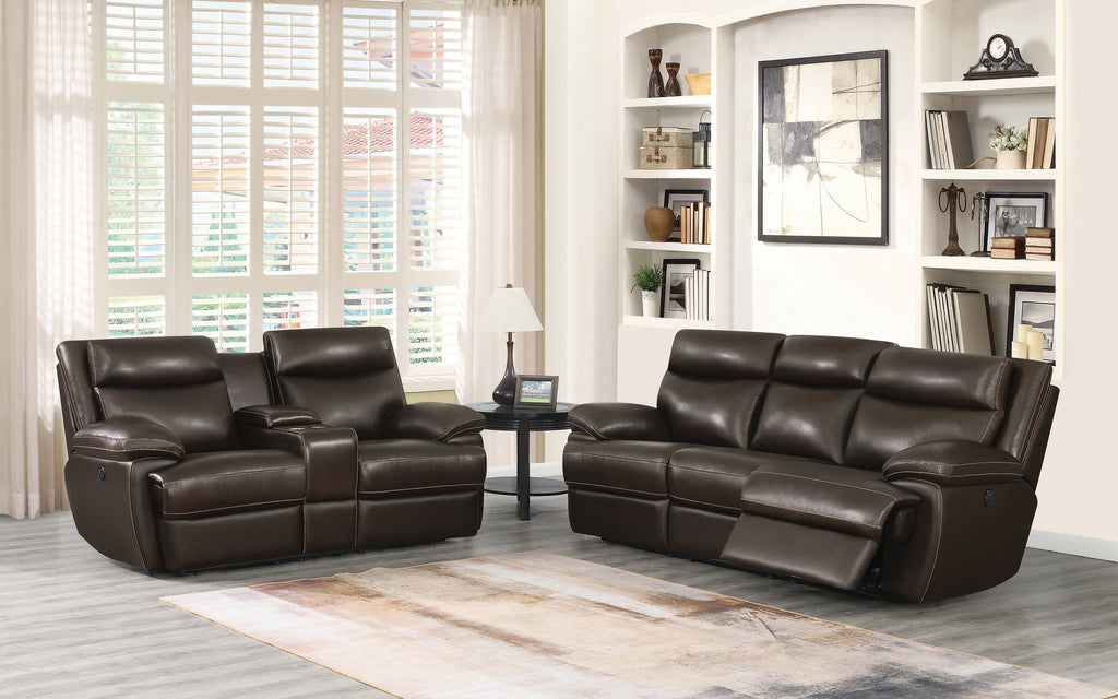 Espresso Upholstered Power Loveseat L434