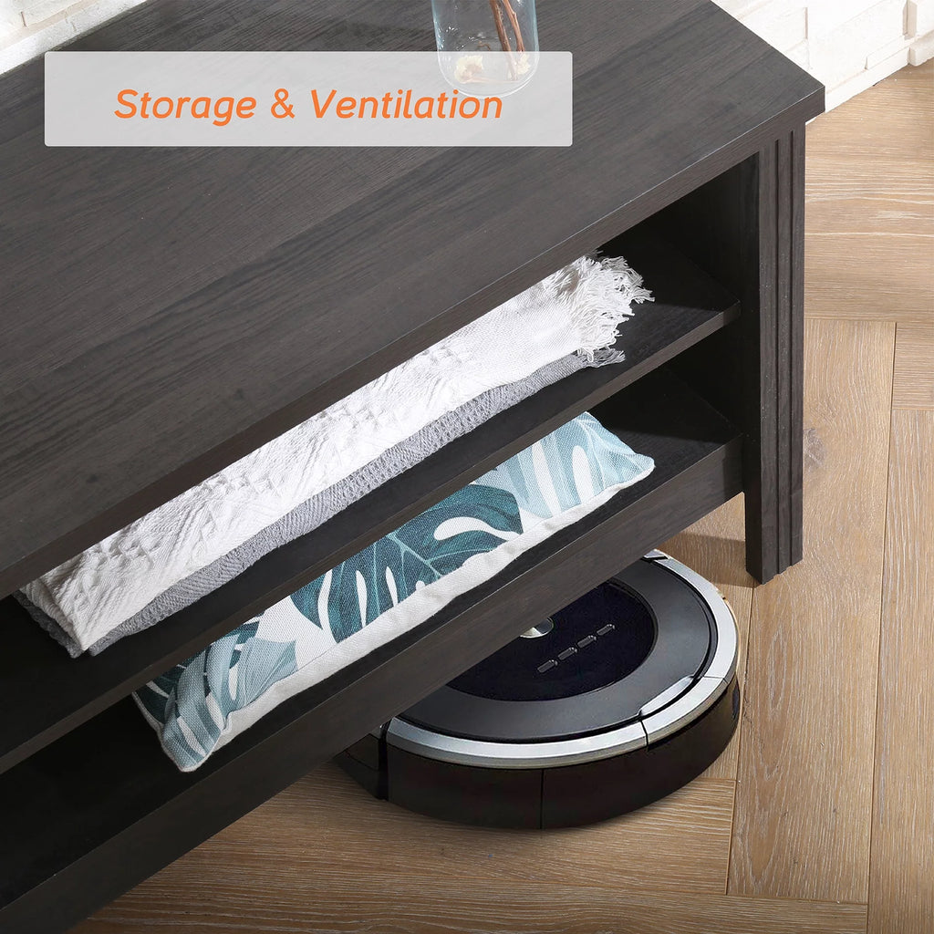 Black TV Stand with 6 Storage H53409