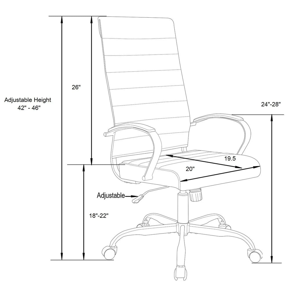 High-Back Leather Office Chair S633672