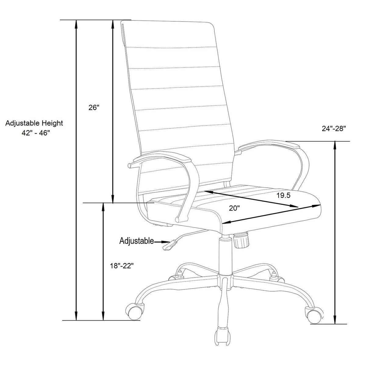 High-Back Leather Office Chair S633672