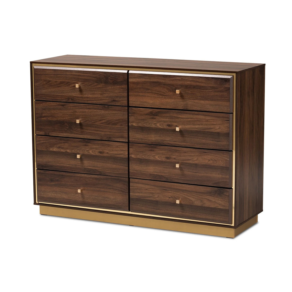 Espresso Brown 8 Drawer Wood Dresser O716