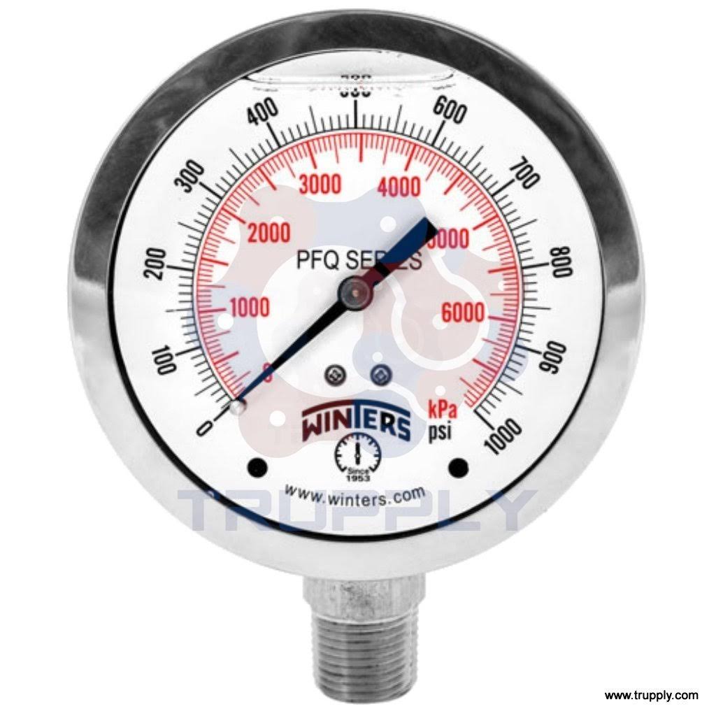 Stainless Steel 4in Dial 0.25in Bottom Connection Q72364