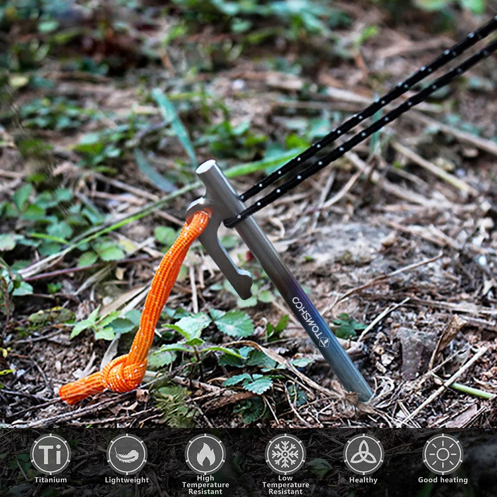 Titanium Tent Stakes 6pcs Ultralight with Reflective Loop (30cm) U6518