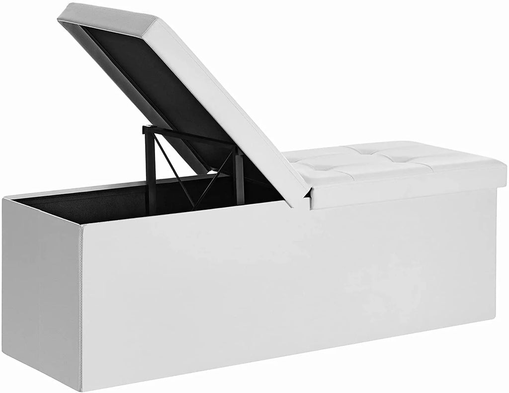 Black Folding Storage Ottoman Bench F751