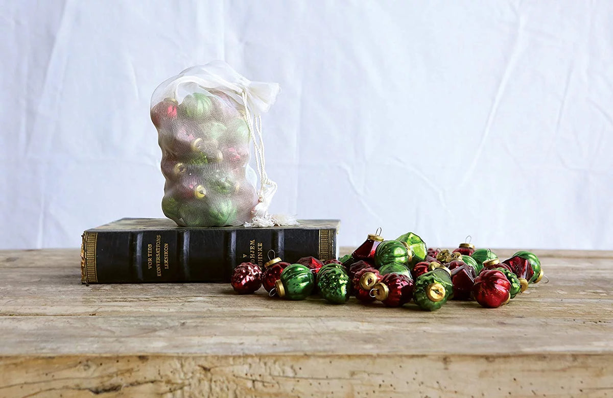 1" Mercury Glass Christmas Ornaments Set of 36 L6790