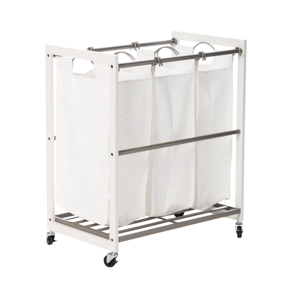 White 3 Bag Laundry Cart M573964