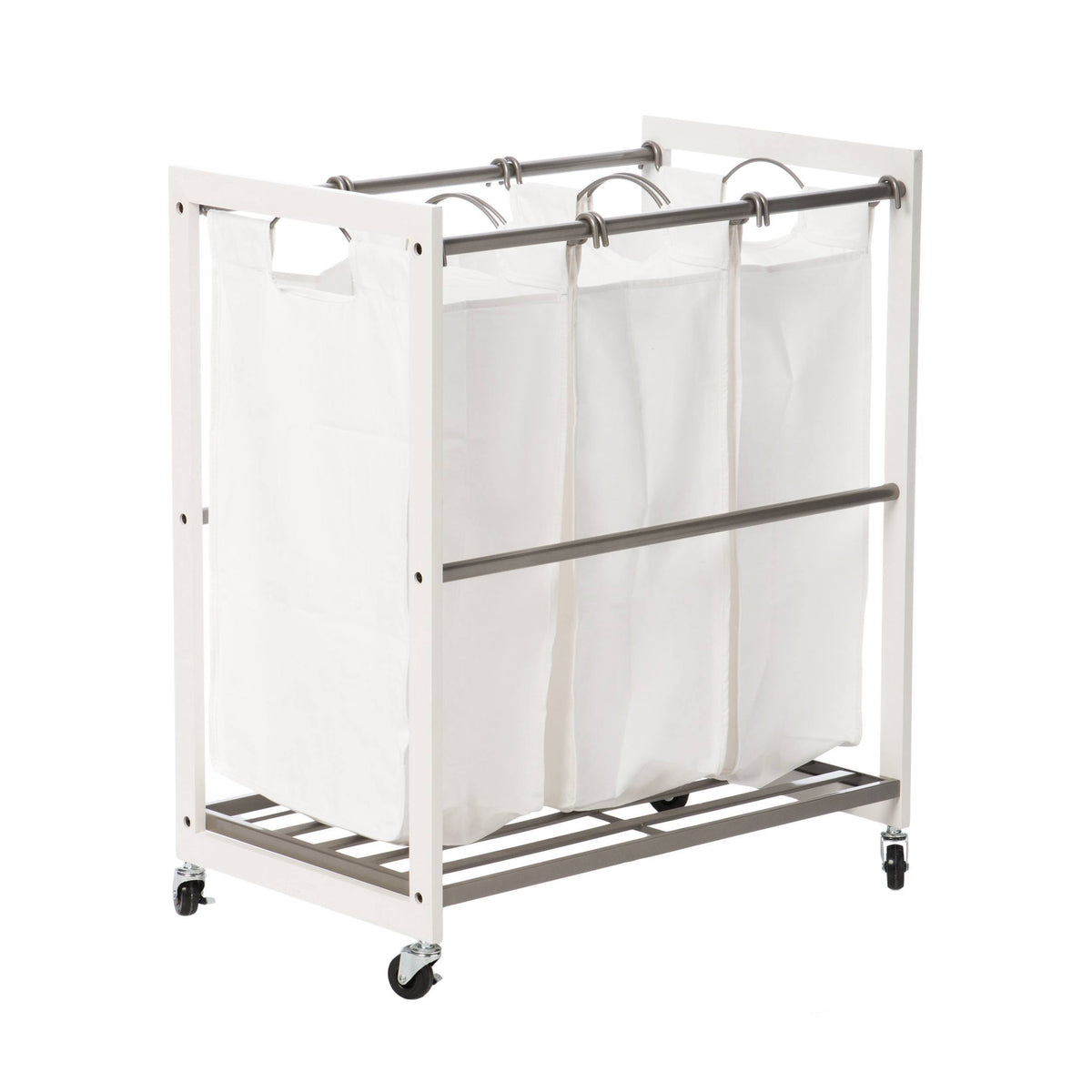 White 3 Bag Laundry Cart M573964