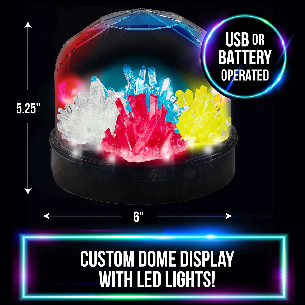Crystal Growing Science Set with Light Up Display Dome Y34300