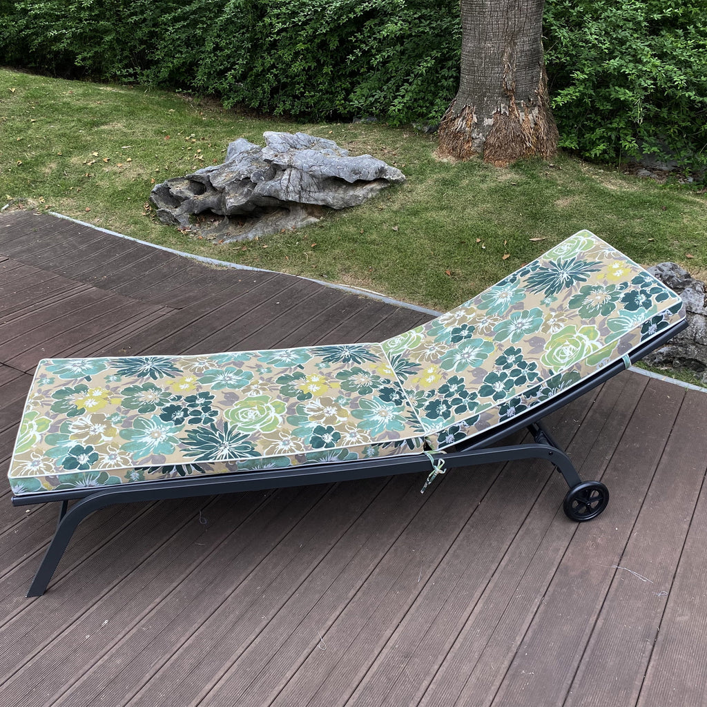 Blue flower Outdoor Lounge Chair Cushion Set of 2 T21593