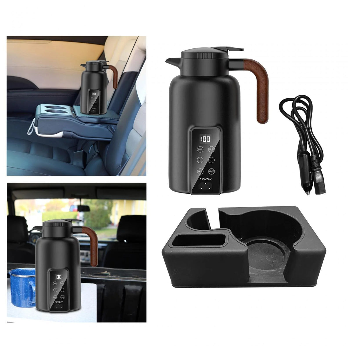Car Heating Cup Electric Kettle Black T71127