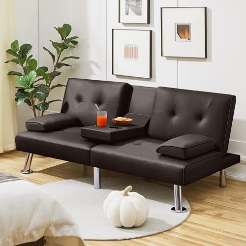 Dark Gray Convertible Sofa Bed T559364