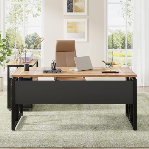 L Shaped Desk with Drawer Cabinet and File Cabinet O4430