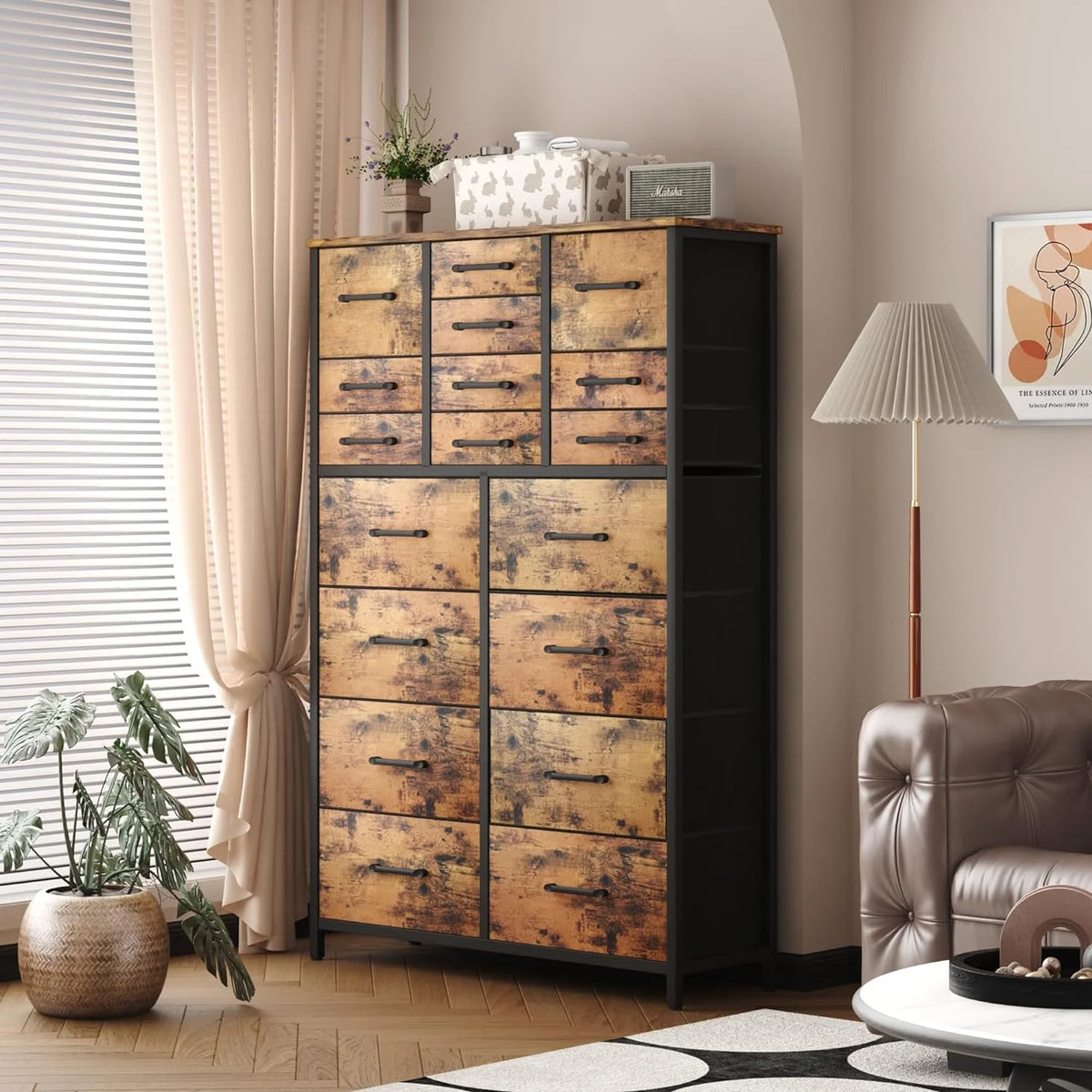 18 Drawer Fabric Dresser B516