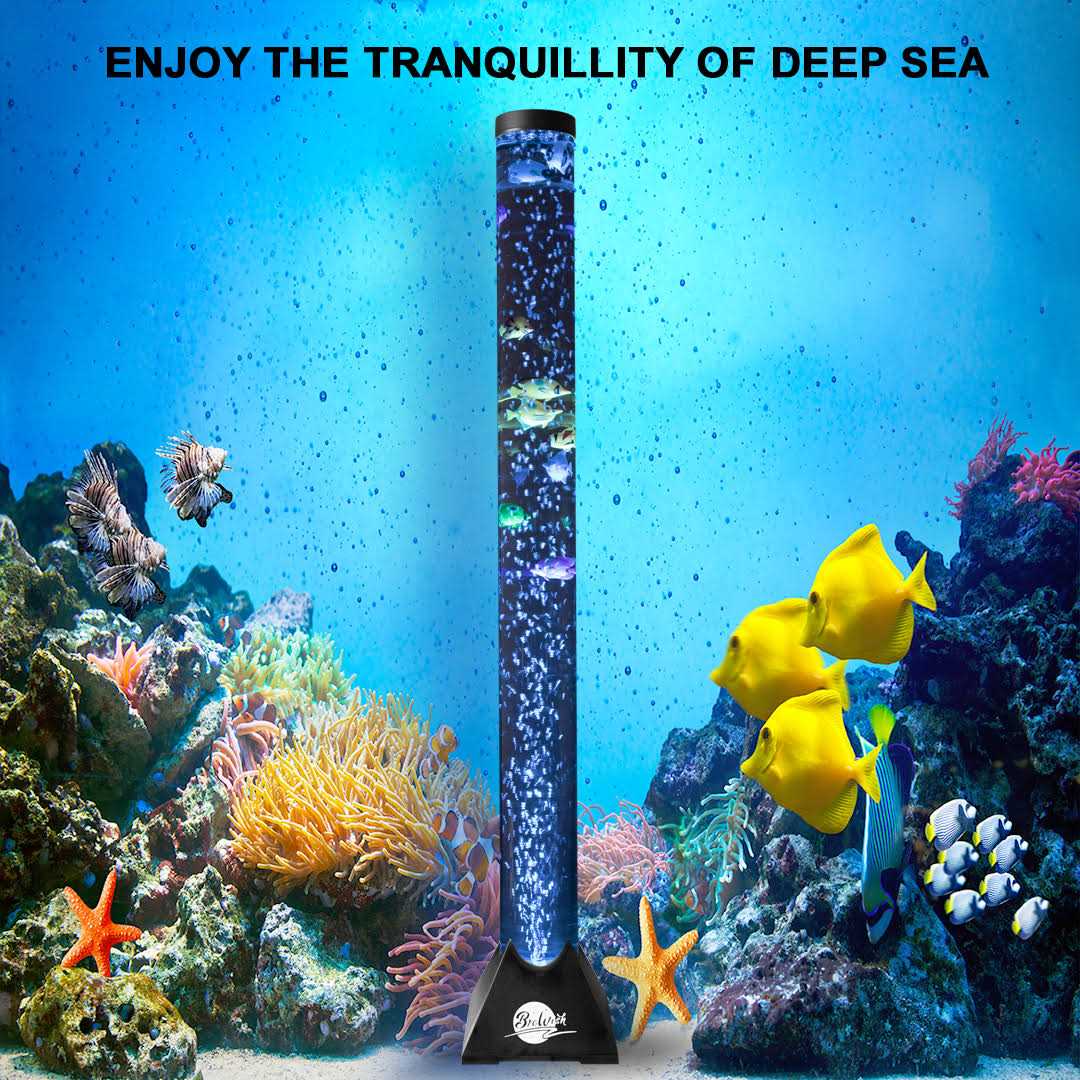 4FT LED Water Bubble Fish Tube Floor Lamp Z9064