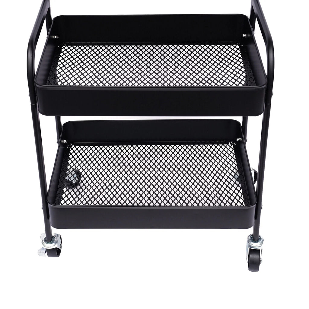 3 Tier Rolling Printer Cart with Wheel (Black+Brown) W1738