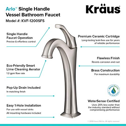 Brushed Gold Vessel Bathroom Faucet with Pop-Up Drain H668