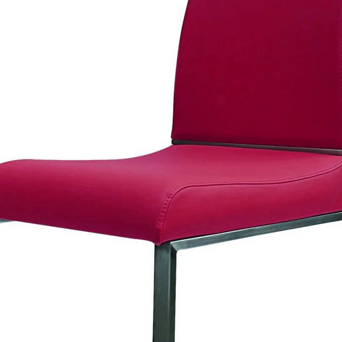 Red Faux Leather Dining Chair Set of 2 S43163