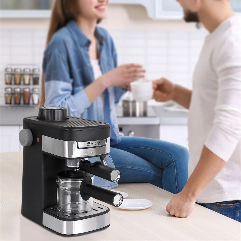 Black Coffee Maker with Milk Frother F330