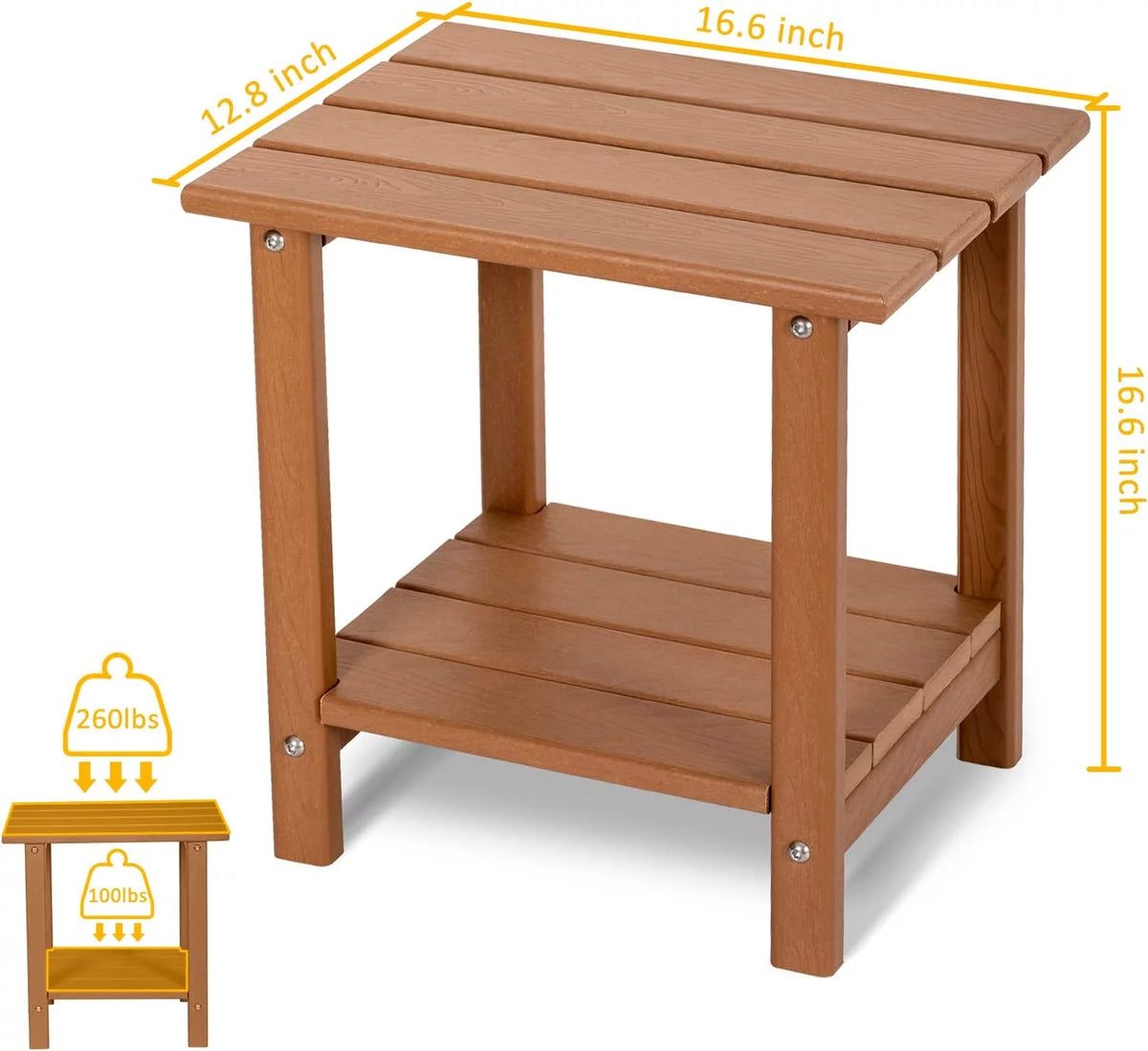 2-Tier HDPE Outdoor Side Table M1544