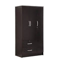 3 Door Armoire with Drawers, Black Finish P155211