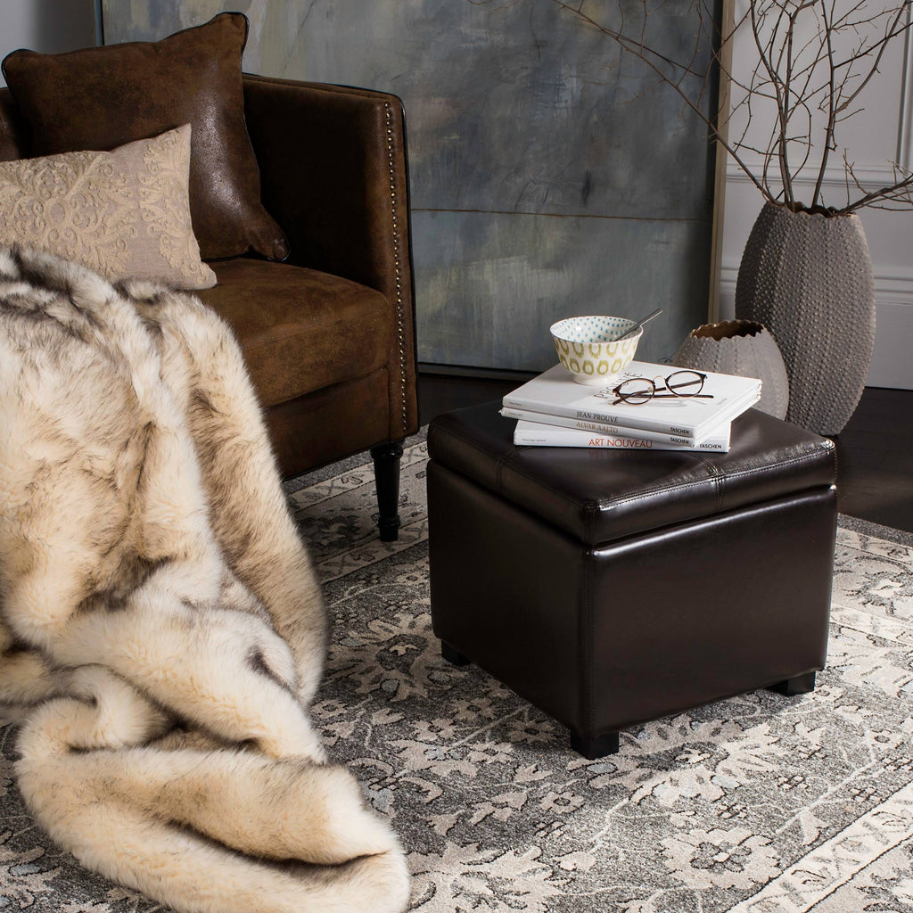 Brown Square Ottoman W387388