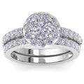 2 1/4 Carat Round Lab Grown Diamond Bridal Set In 14K White Gold O39253