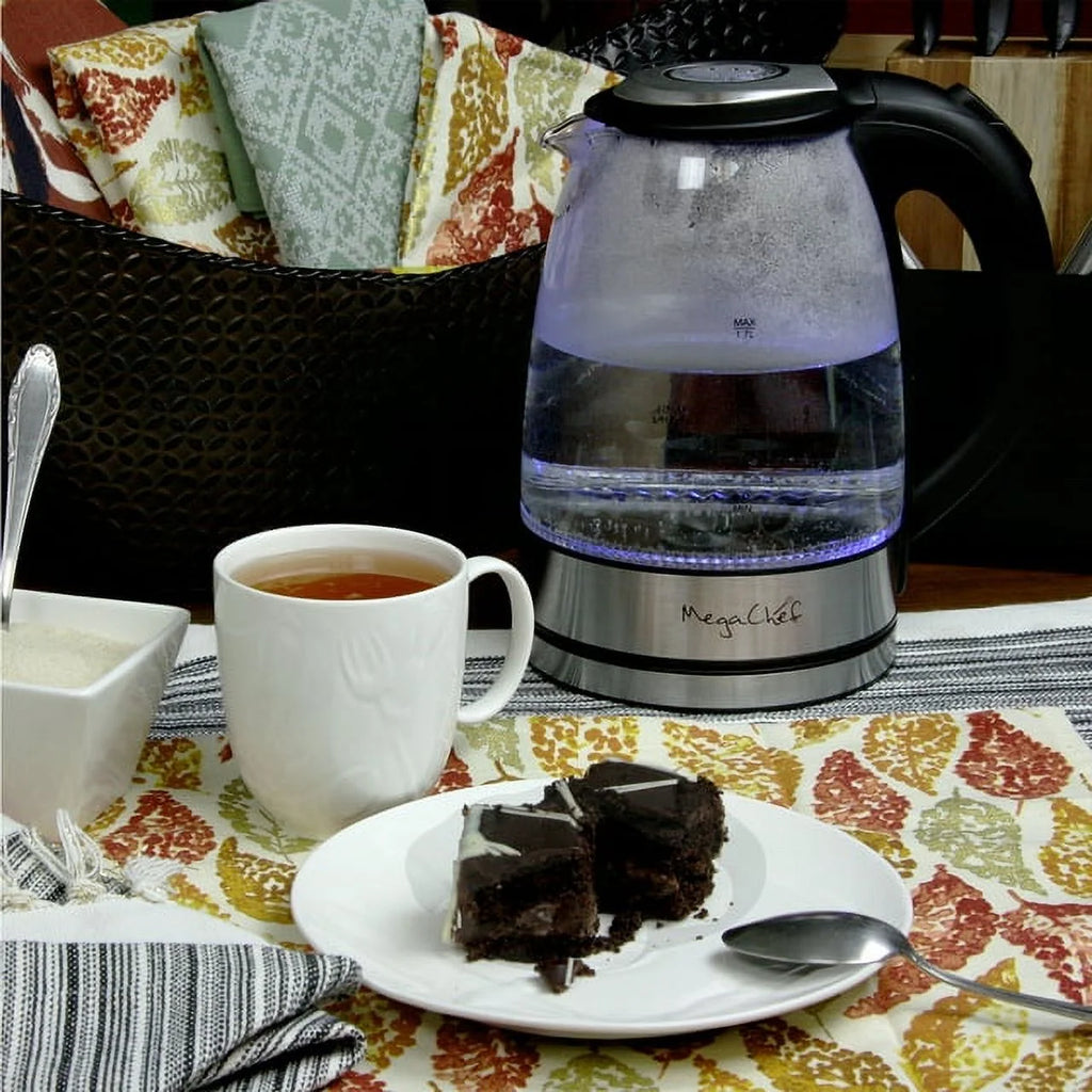 7 Cups Glass and Stainless Steel Electric Tea Kettle K34204