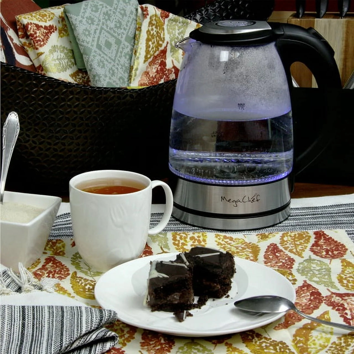 7 Cups Glass and Stainless Steel Electric Tea Kettle K34204