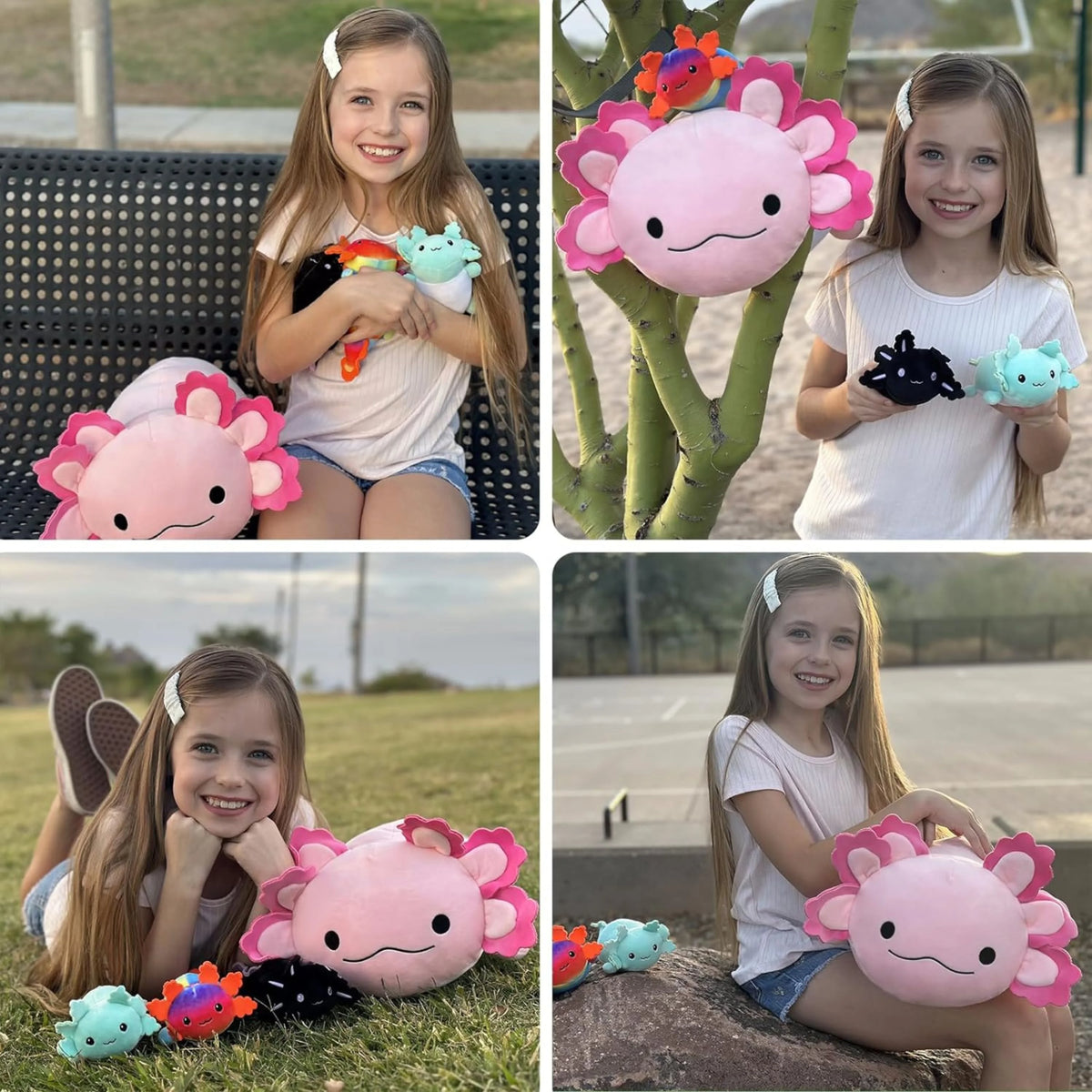 23.5" Giant Axolotl Stuffed Animals with 3 Babies Inside B560513