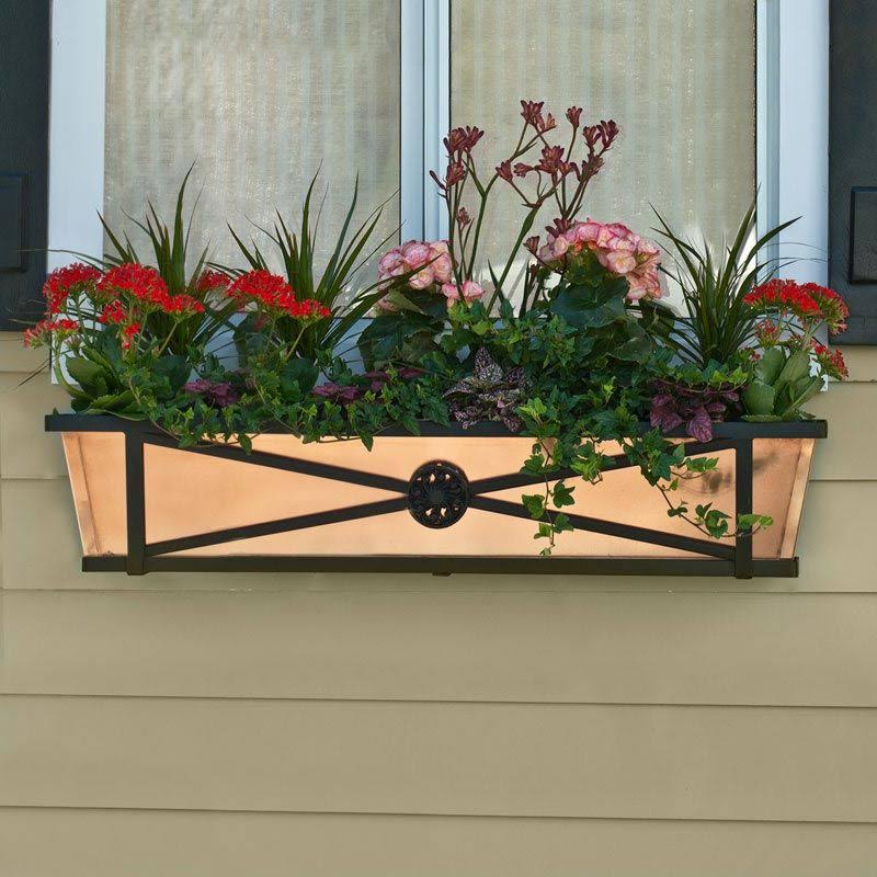 60x22 Medallion Decora Window Boxes with Copper Liner F800