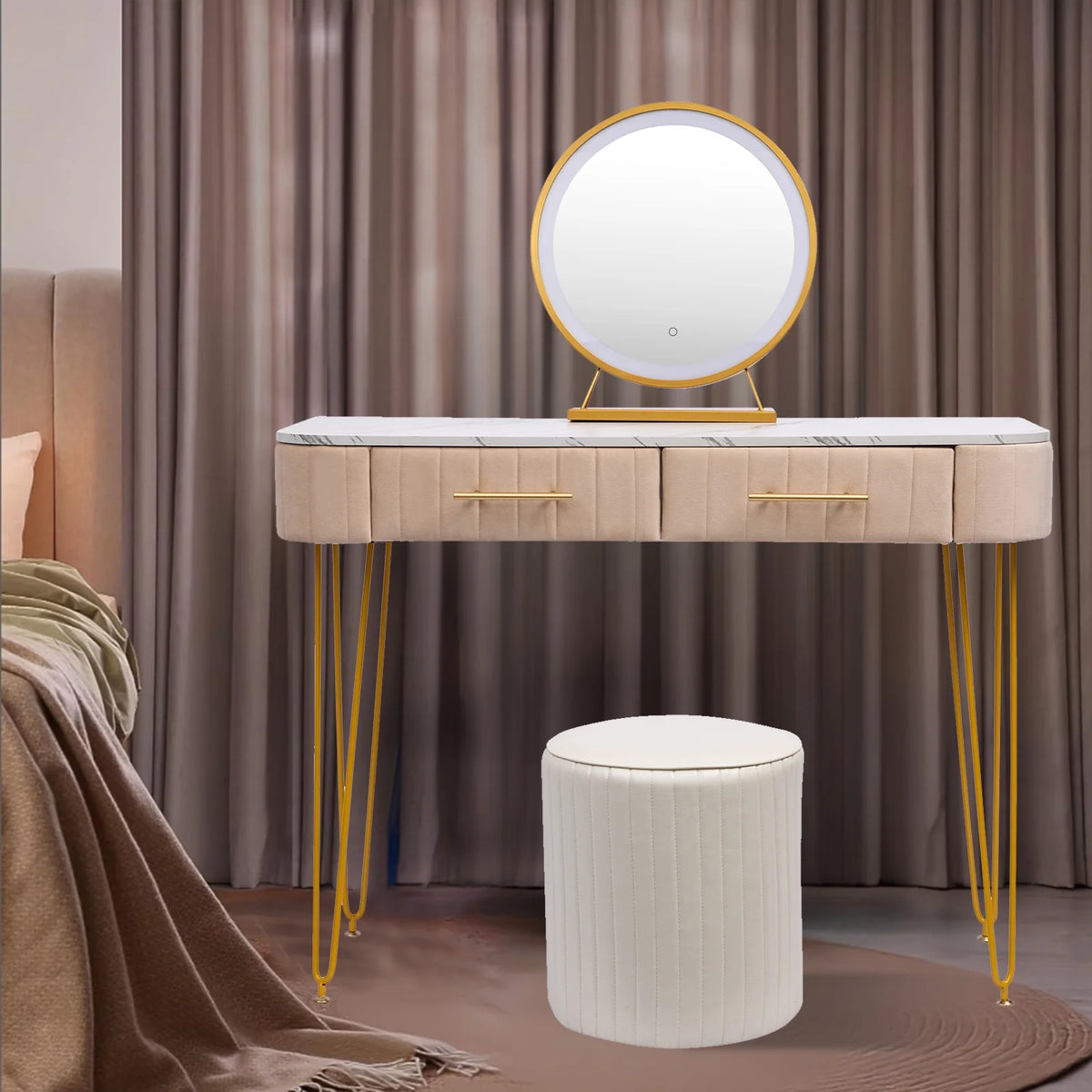 Soft Leather Makeup Stool Y5801