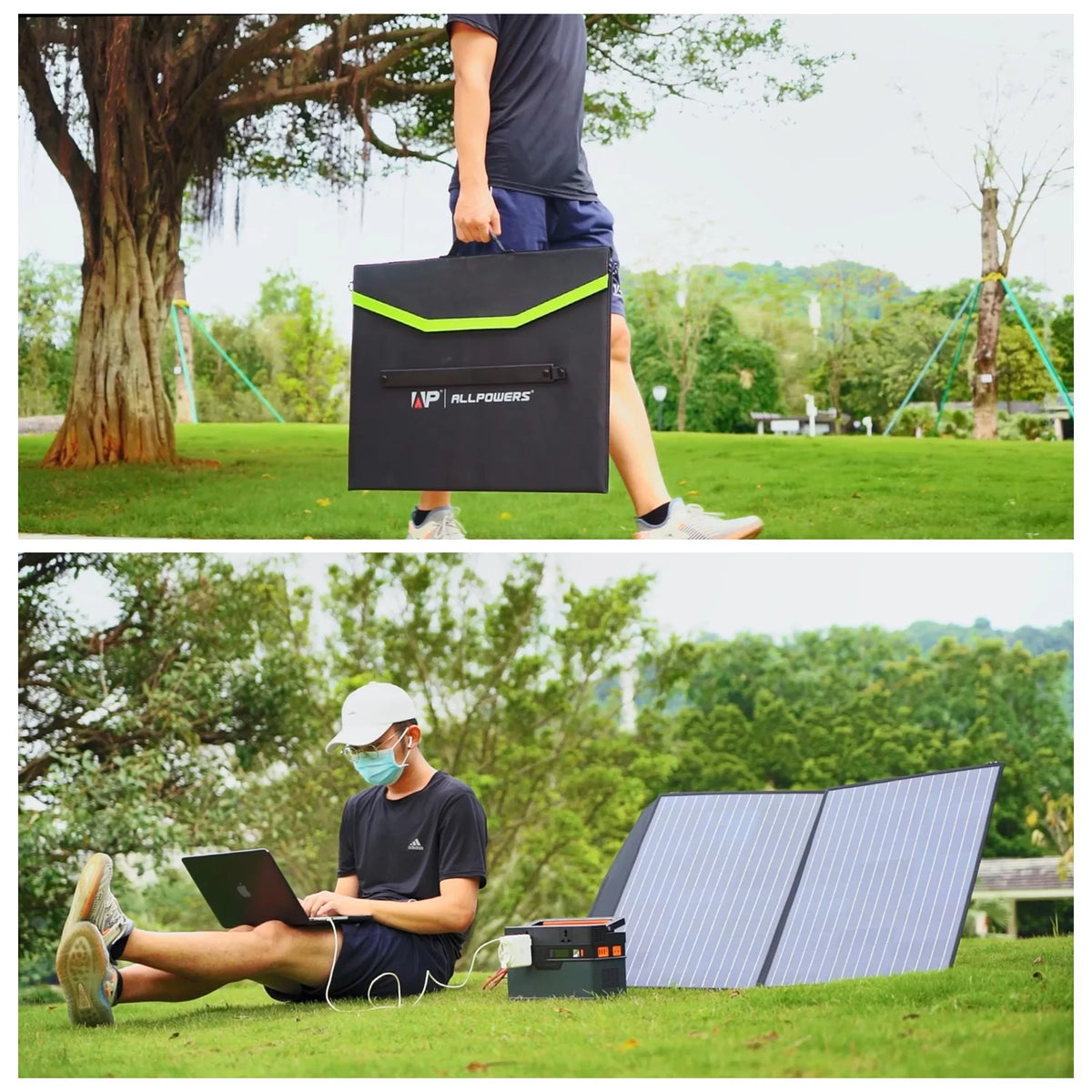 2500Watt 2016Wh LiFePO4 Portable Power Station with 4 Pack 100W Foldable Solar Panel H45215
