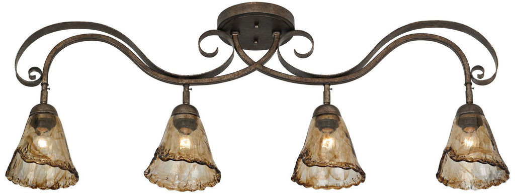 Brown Bronze 4-Head Ceiling Track Light Fixture Kit D952