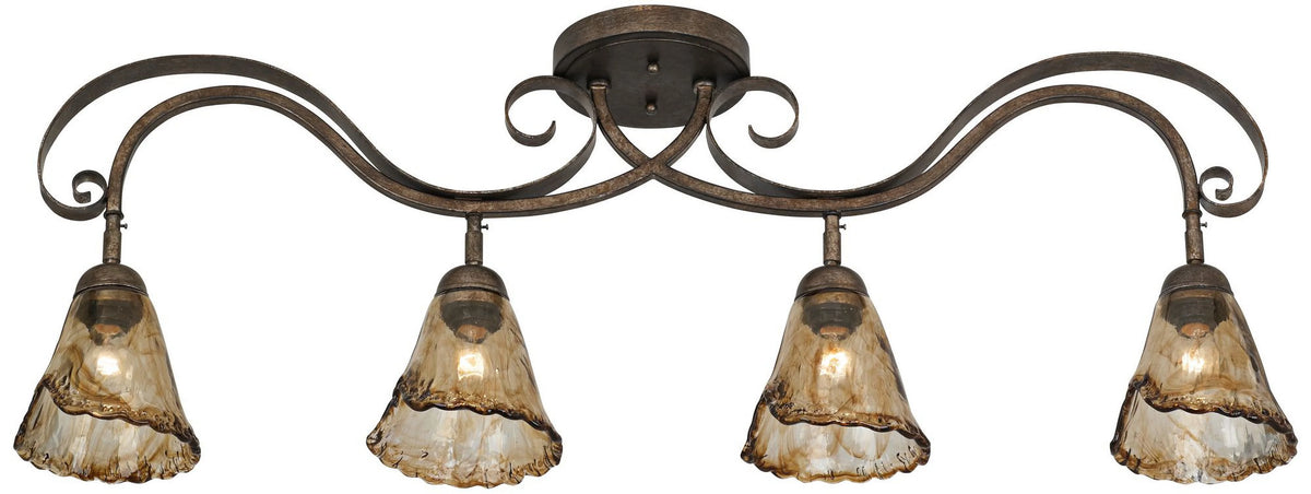 Brown Bronze 4-Head Ceiling Track Light Fixture Kit D952