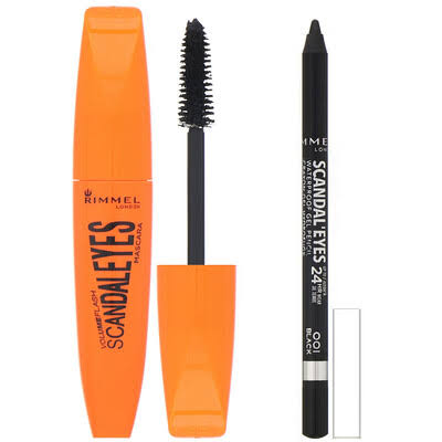 Scandaleyes Mascara with Waterproof Kohl Kajal Liner, 003 Extreme Black, 2 Piece Set S455