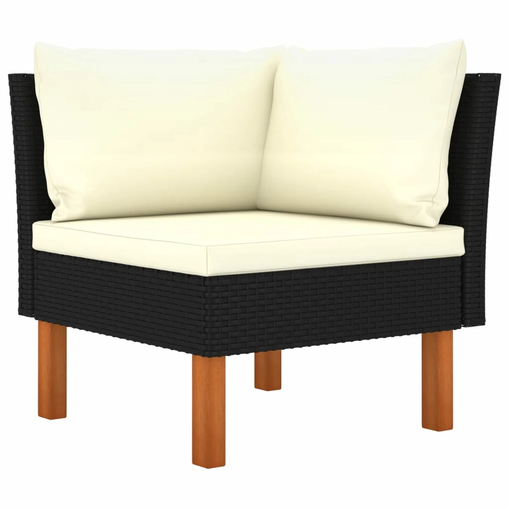 Black Poly Rattan 8 Piece Patio Set with Cushions G8297