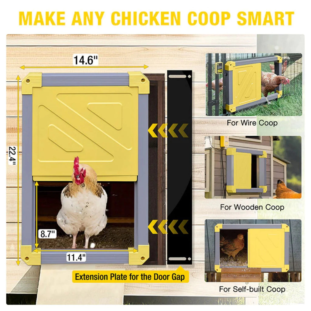 Solar Automatic Chicken Coop Door with Light Sensor M3704