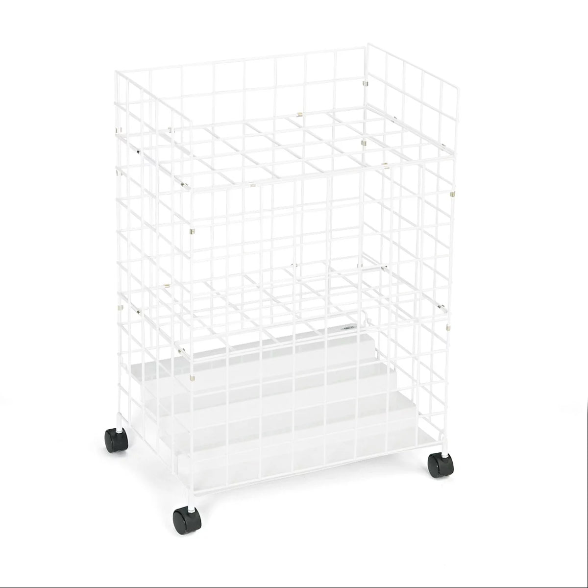 24 Compartment White Wire Roll Files D15814