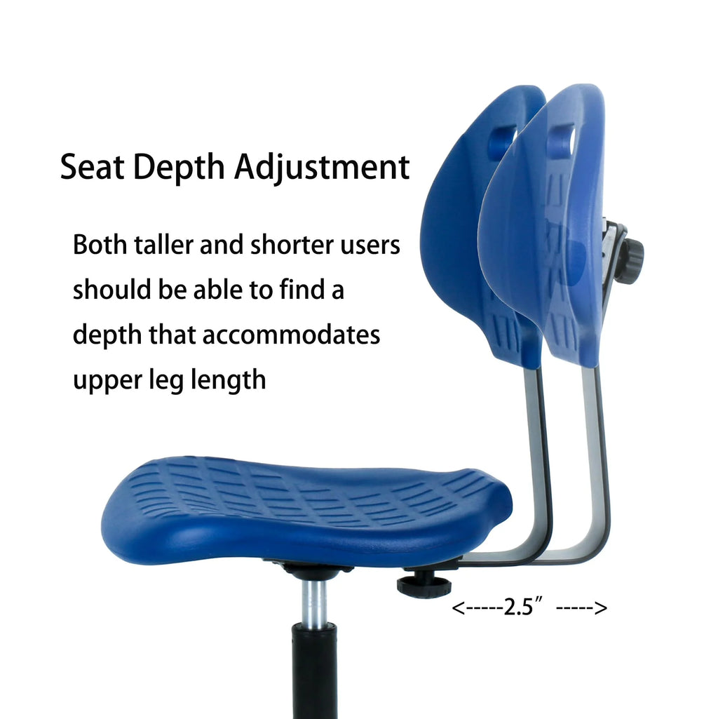 Blue Polyurethane Drafting Lab Stool Chair F114636