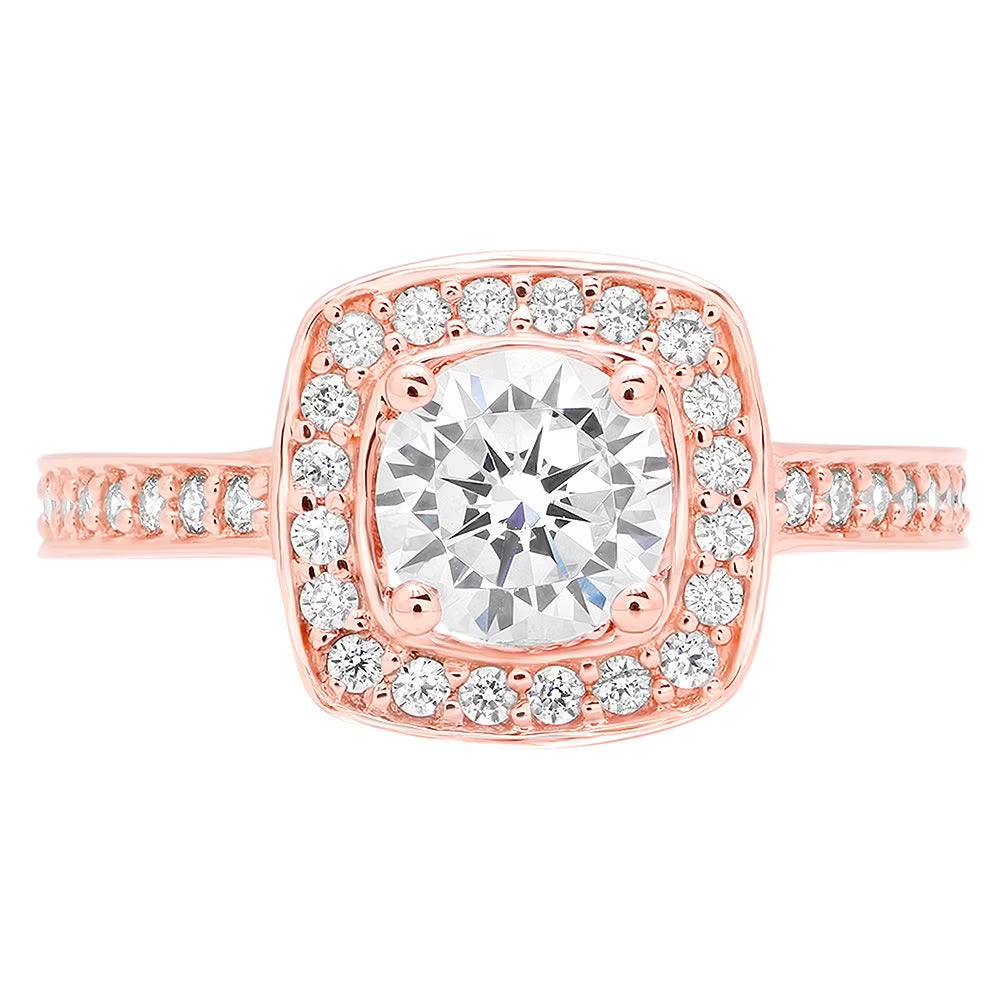 14K Rose Gold Diamond Engagement Ring size 5.5 M1790