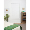 White Cordless Faux Wood Blinds I9077