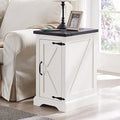 Black Rectangular Wood Nightstand with Charging Station H806