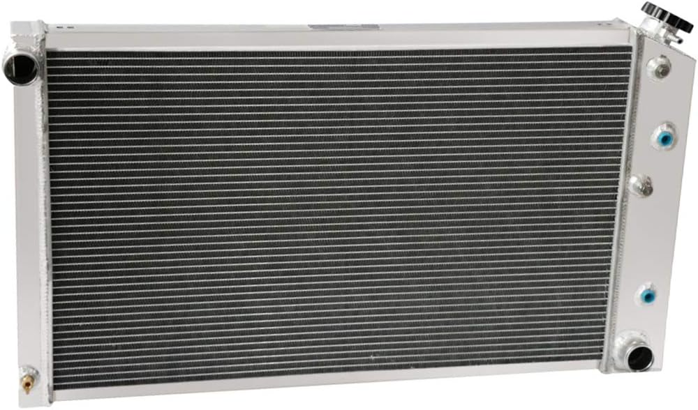 4 Row Aluminum Radiator with 2X12 Fan, Shroud and Thermostat Relay Kit, 34 Overall Width I878684